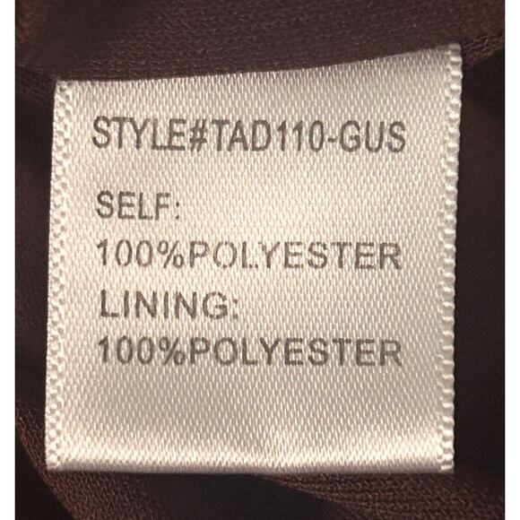 Dee Elly V-Neck Smocked Cuff Tapered Long Sheer Sleeve Red & Black Top Medium - Picture 6 of 6